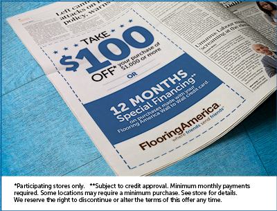 Price Protection Guarantee Flooring America Logo with Plain White Background